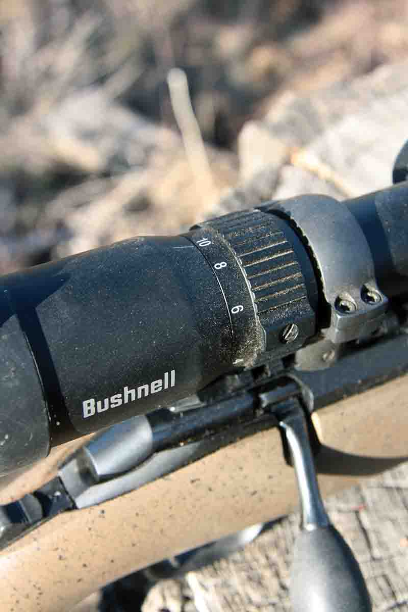 The Bushnell Engage scope reviewed included a 2.5-10x magnification range.